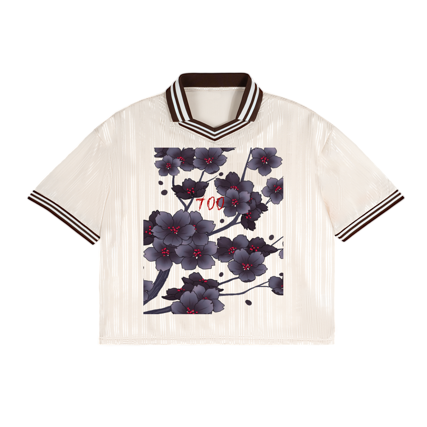 Contrast Stripes Polo Collar T-Shirt