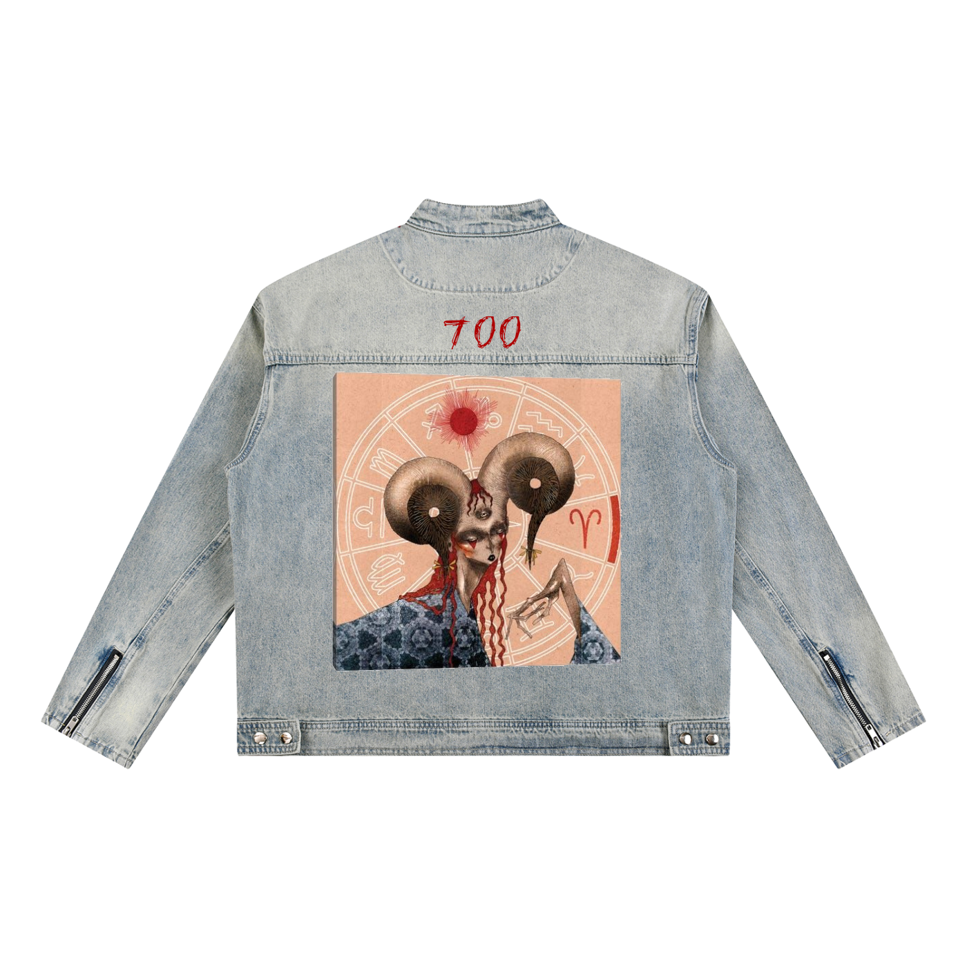 Vintage Wash Zip Denim Jacket