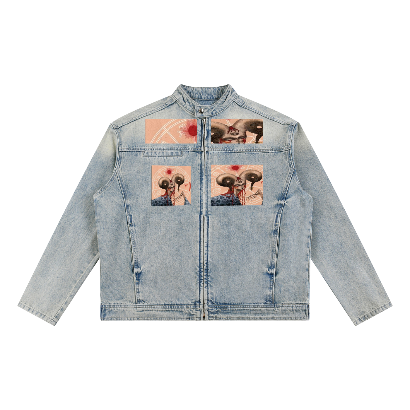 Vintage Wash Zip Denim Jacket